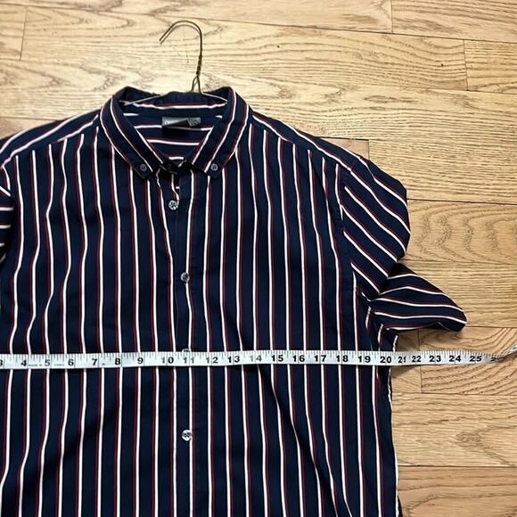 ASOS PINSTRIPE CONDITION SHORTS SLEEVE SHIRT SIZE‎ XL - Picture 3 of 5